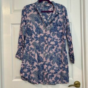 Victoria's Secret Pink and Blue Button Down Shirt